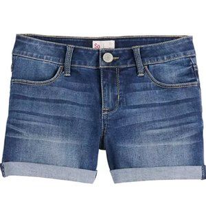 So Shortie Dark Wash Denim Stretchy Short Shorts